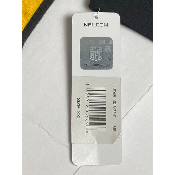 NFL Team Apparel Youth Steelers Black Yellow Pullover Hoodie Size XXL (18) - Picture 4 of 6